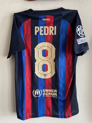 PEDRI 2022/2023 HOME Jersey FC Barcelona 8 Champions League 22/23 NWT Kit Â£66.19 - PicClick UK