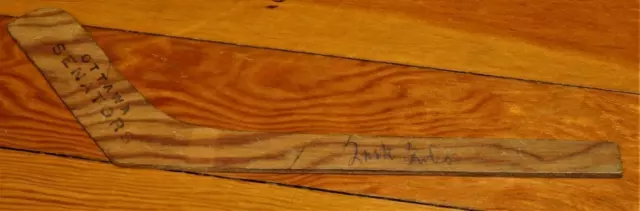 1953 Ottawa Senators Souvenir Hockey Stick Signed Maple Leafs Goalie Turk Broda!