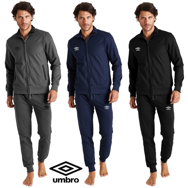 Umbro - Tuta Invernale Uomo Sport Aperta Full Zip - Felpa 100 Cotone Vari Colori
