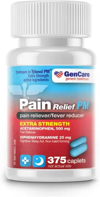 GenCare - Alivio del dolor y ayuda para dormir para adultos-375 tabletas