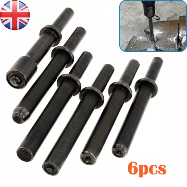 6x Steel Solid Rivet Impact Head Bits for Air Chisel Punch Hammer Bolt Remover