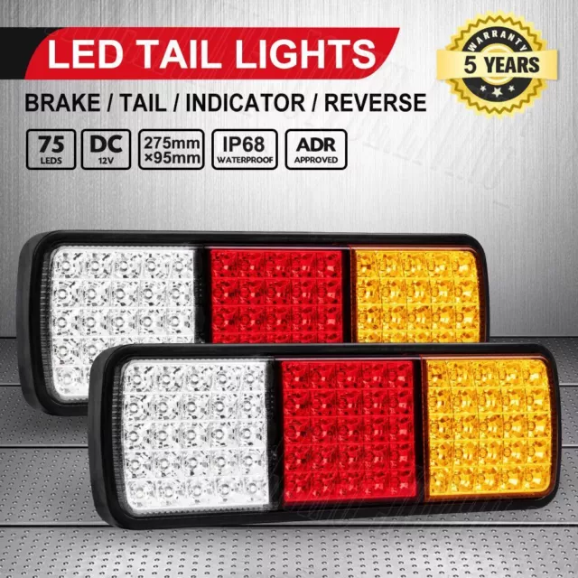 2x LED Tail Lights Stop Indicator Reverse 12V Ute Trailer Caravan Truck Boat ADR