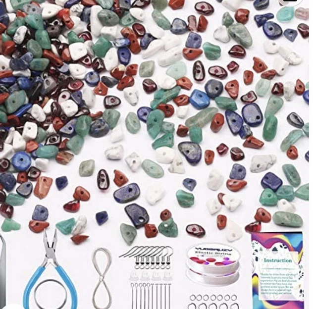 Crystals Stone Beads for Jewelry Making Kit/tools 400 Pcs  Chip  Beads 5-8 MM