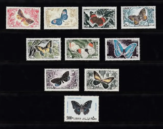 Lebanon- Liban Mnh Sc# C427-C436 Butterflies