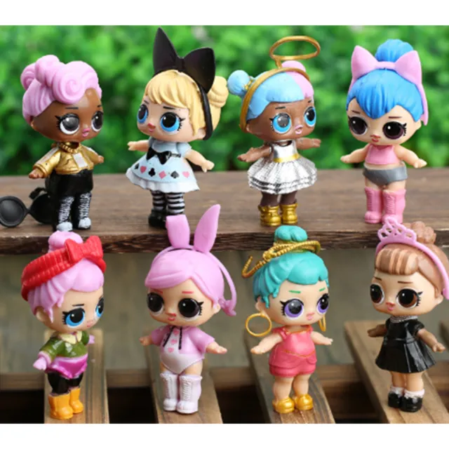 8PCS LOL Dolls Kids Toys for Girls Surprise Baby Doll Toys Hobbies Cake Topper