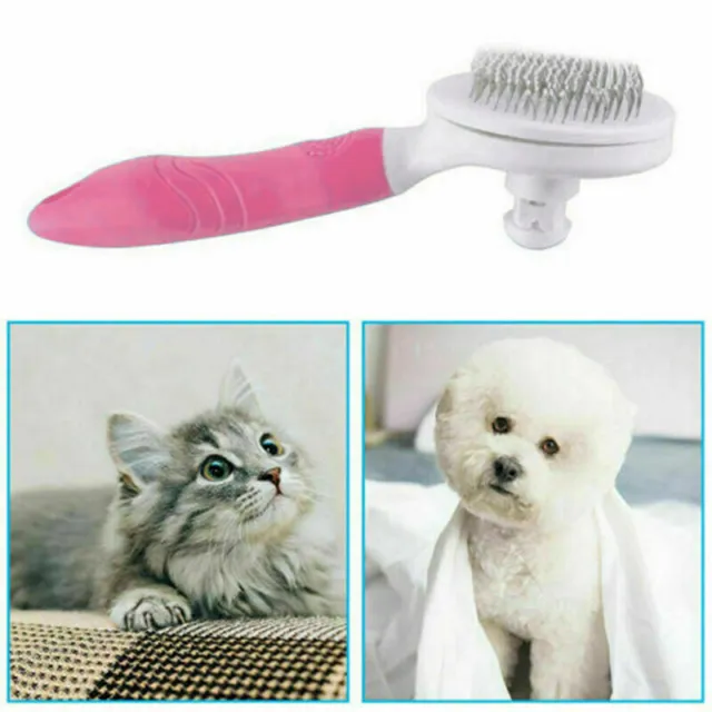 Dog Cat Pet Brush Grooming Slicker Self Cleaning Slicker Brush Massage Hair Comb 6