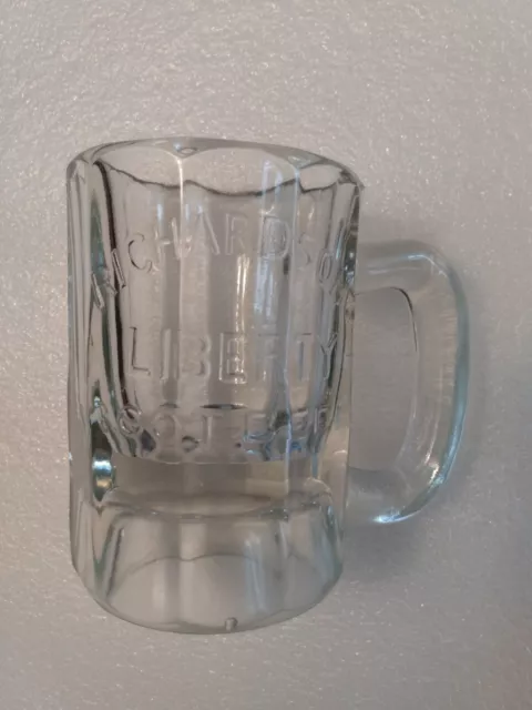 RICHARDSONS LIBERTY ROOT BEER Clear Glass Mug Vintage Good Condition