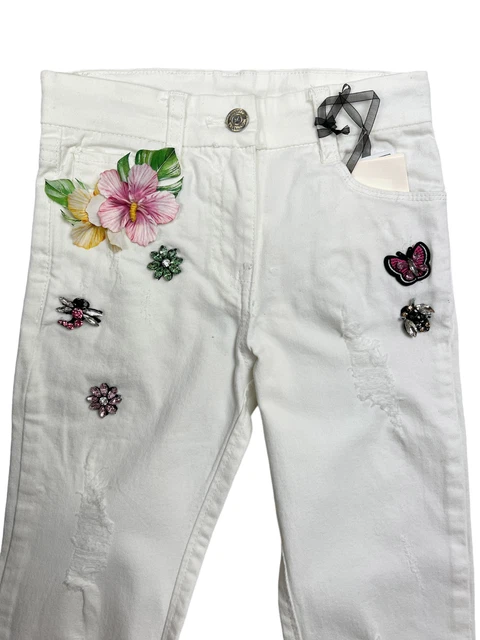 Set top jeans Monnalisa RRP £279 Jungle ETÀ 6 anni adolescenti bambine C411 6