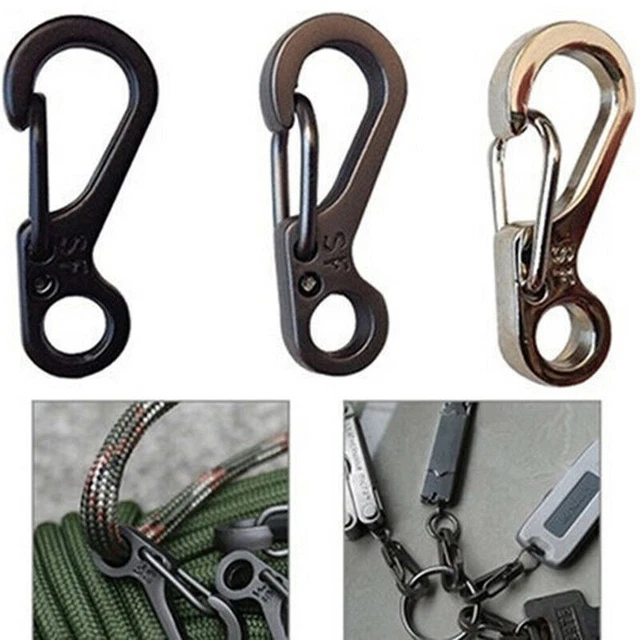 Snap Carabiner Clip Lightweight 10Pcs Set Stainless Steel Buckle Camping