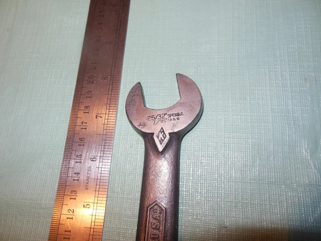 Vintage "Kraeuter Usa A2528" Open-End Wrench ~ 7/8 (1/2 Uss) & 25/32 (7/16 Uss) 5