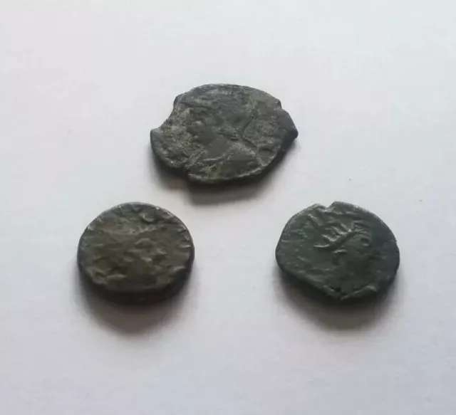 Lot A de 3 Monnaies Romaines a Identifier Cuivre/Bronze