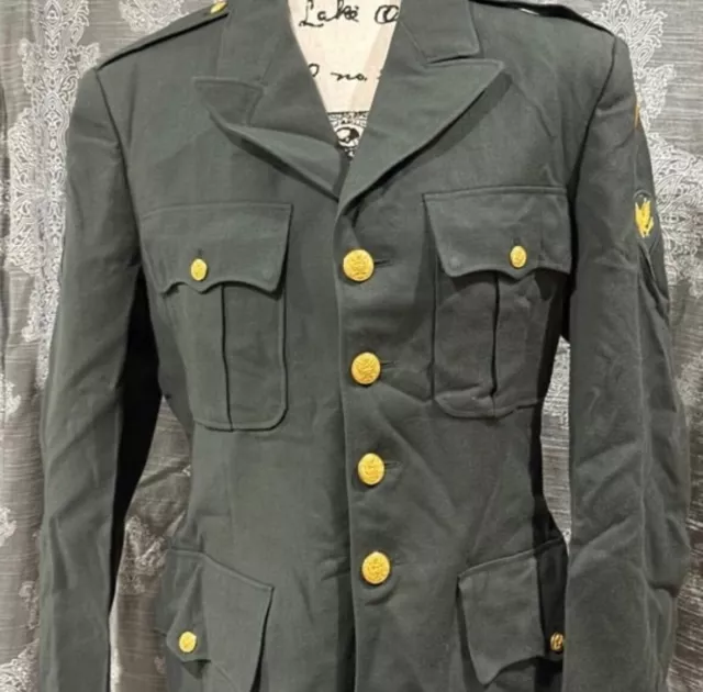 Vintage US Army Military Green Coat