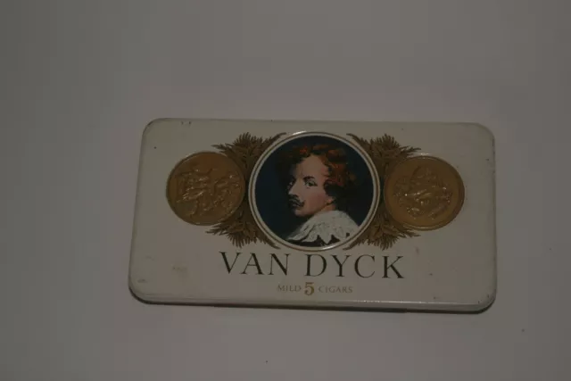 VINTAGE COLLECTABLE EMPTY TIN VAN DYCK Mild 5 Cigars cigar tobacco Collectable