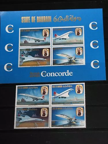 Bahrain 1976 248-51 Block 1 1st Concorde Flight London