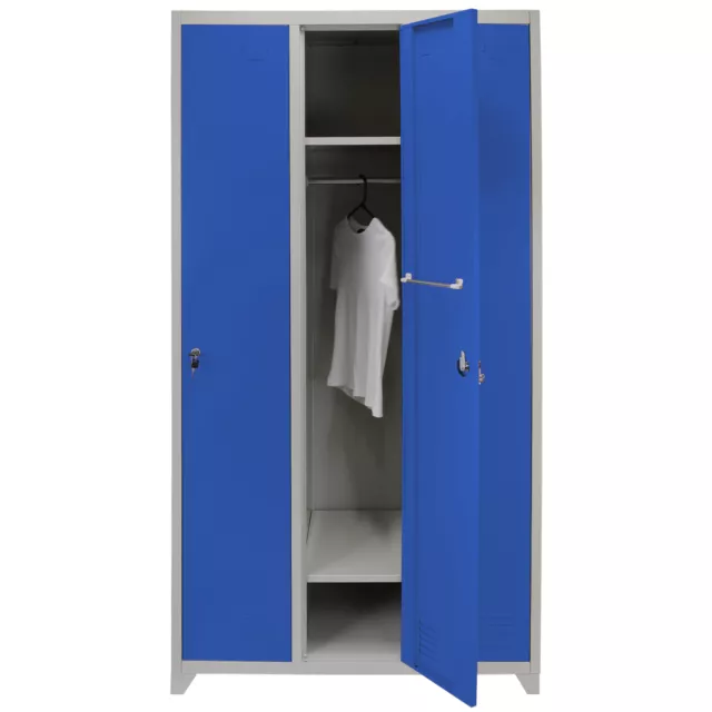 3 x Metal Lockers 3 Doors Steel Staff Storage Lockable Gym Changing Room School