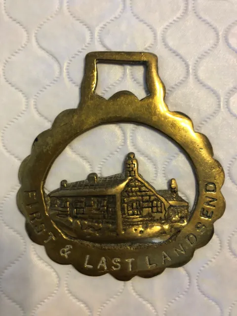 Vintage Brass Horse Medallion. First and Last Lands End