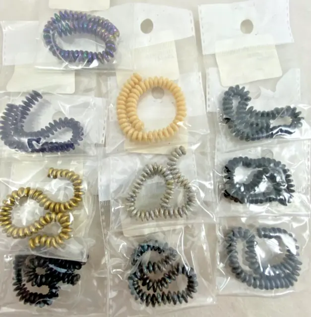 Mix Lot CZECH ~ 10 ~ Bags ~ 6mm Various Colors Round 2 HOLES Lentil Beads WRG16