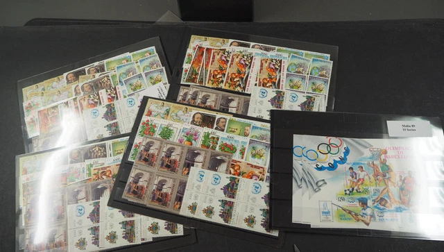 San Marino 1992, 16 kpl. Jahrgänge mit Block 15, ohne MH, **/MNH, ME 547,-