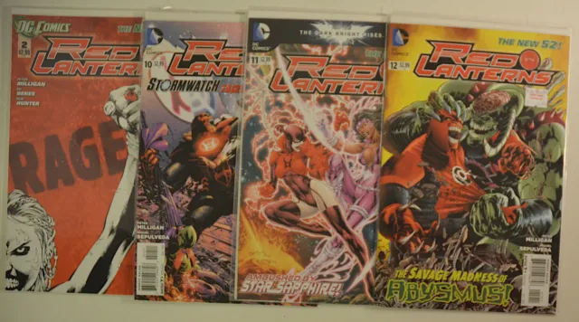 Red Lanterns Lot of 4 #2,10,11,12 DC Comics (2011) New 52 1st Print Comic Books