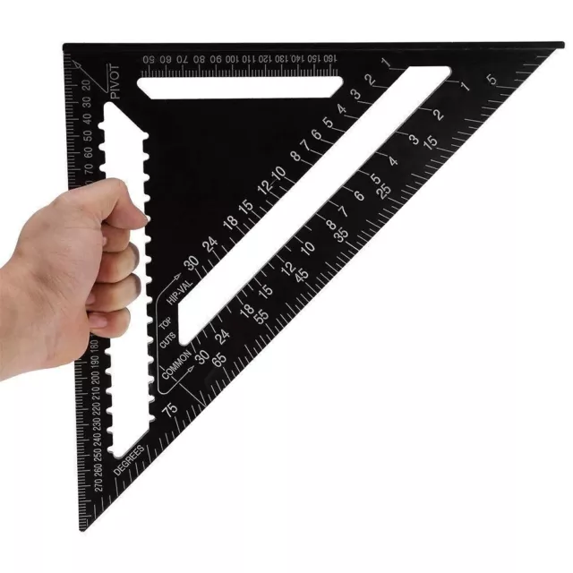 30Cm 12" Roofing Speed Square Aluminium Rafter Angle Measure Triangle Guide Tool