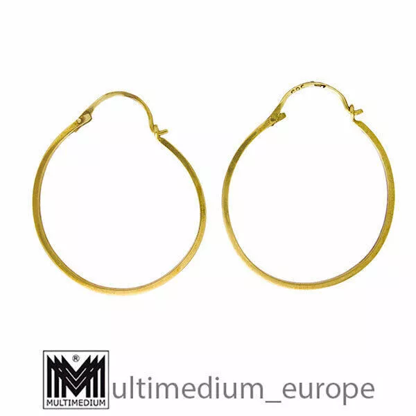 585er Gelbgold Ohrringe Kreolen 14ct yellow gold creole earrings 14k