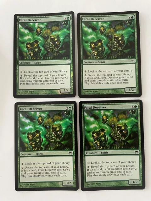 Mtg 4X Foil Champions Of Kamigawa Feral Deceiver Nm Magic The Gathering Common