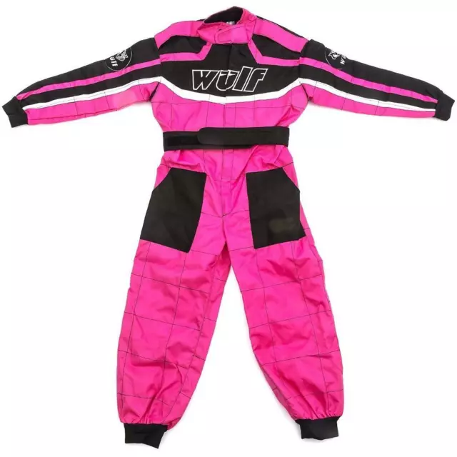 Wulfsport Cub Race Suit Plain Pink Girls Kids Karting Suits ATV Youth Racing