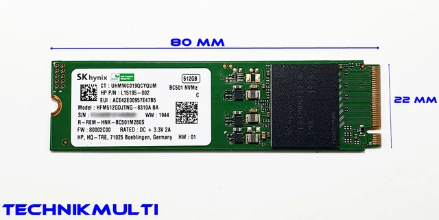 M.2 SSD 512 GB SK Hynix HFM512GDJTNG-8310A BC501M.2 2280 512 GB PCIe ...