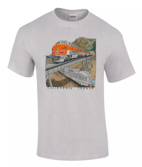 Western Pacific California Zephyr Authentic Railroad Train T-Shirt Tee Shirt[128