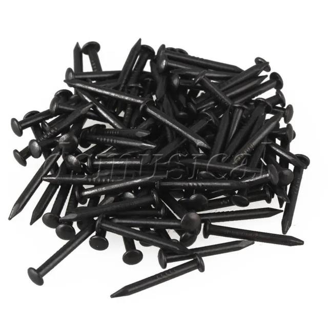 50pcs Black 15x1.5mm Archaize Pure Copper Wood Screw Nail with Round Head