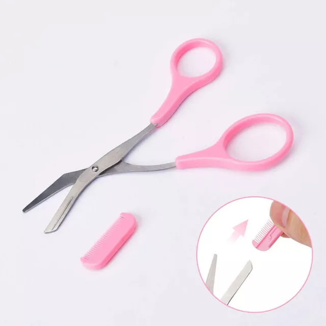 Stainless Steel Eyebrow Hair scissors Comb Makeup Trimmer Tweezers Tool New AU 3