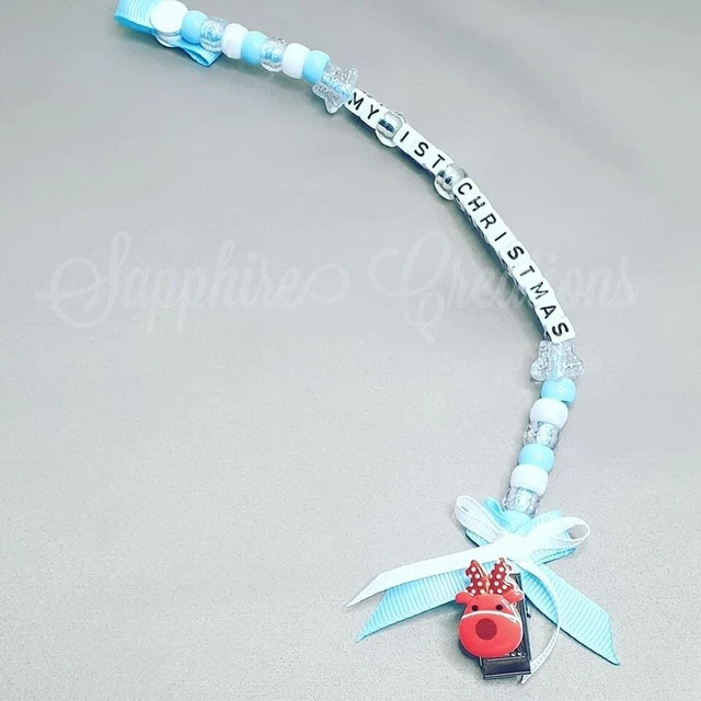 Navidad Mi primer bebé ficticio clip chupete rosa azul baby shower regalo niñas niños