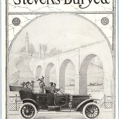 1910 Stevens-Duryea Six Touring Car Print Ad Auto 6 Cyl Chicopee Falls, Mass. 1J