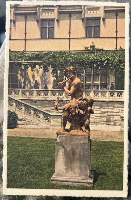 Biltmore Estate House Statue Of Peter Pan Front Terrace Asheville NC Postcard