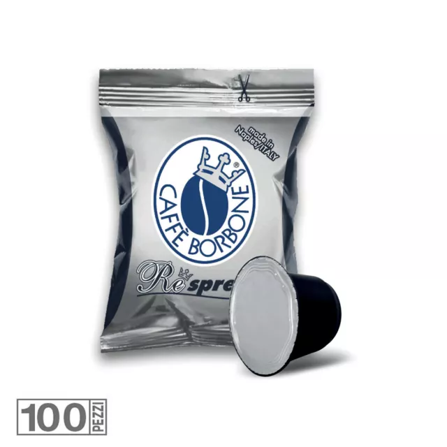 100 Capsule Cialde Caffe' Borbone Miscela Nera Respresso Compatibile Nespresso