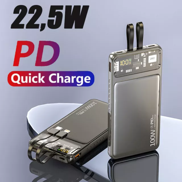 Power Bank 22.5W 20000mAh Anthrazit PD3.0 QC4.0 USB C Input&Output Schnell