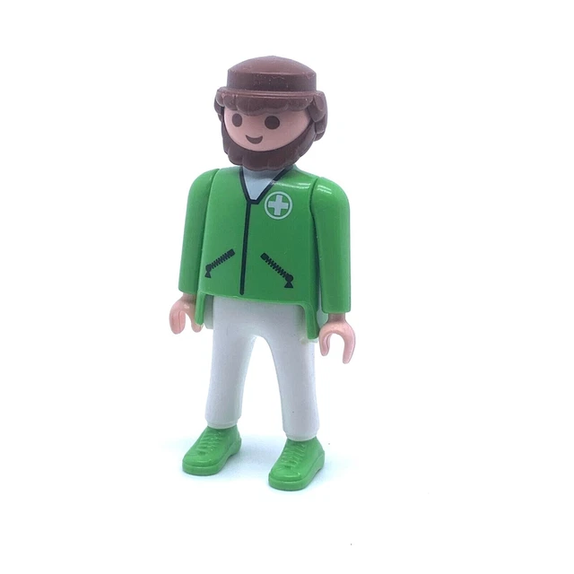 Personnage PLAYMOBIL Médecin Homme Chatain - Hôpital Avec Lunettes Et Masque