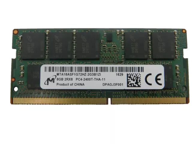 MICRON 8GB 2400 PC4-19200 2RX8 ECC Sodimm Portable RAM MTA18ASF1G72HZ-2G3B1