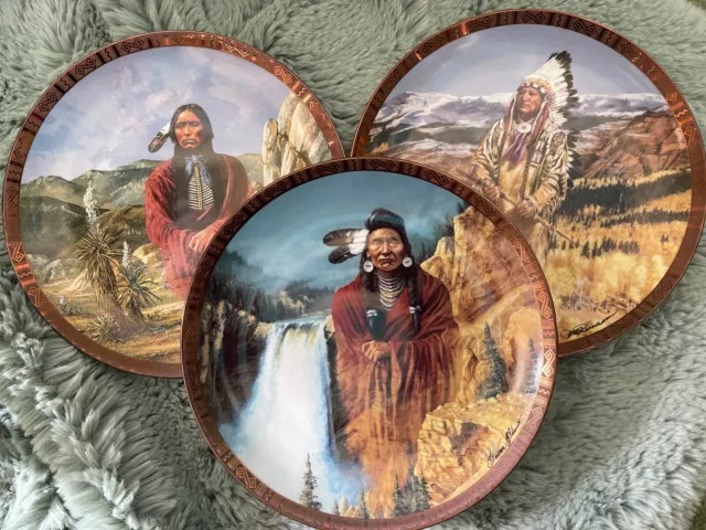 Franklin Mint limited edition American Indian leaders Collector set of plates