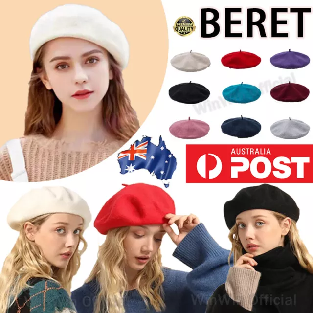 Women's Ladies Beanie Wool French Beret Newsboy Hat Cap Winter Warm Hats Girls