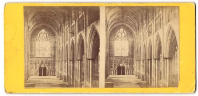 Stereo-Fotografie York, York Minster, shewing the celebrated West Window