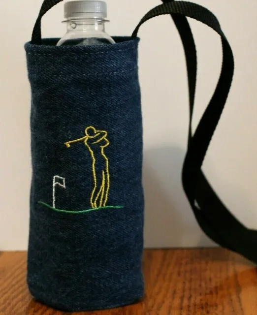 Water bottle holder GOLF SPORTS BEVERAGE CARRIER CROSS BODY BAG HANDMADE