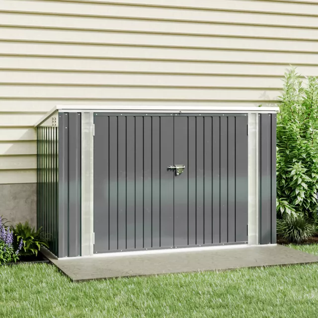 Garden Storage Shelter Bike Shed Log Store Bicycle Outdoor House GalvanizedSteel