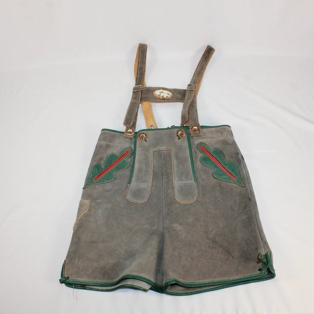 VTG Child's Lederhosen Suede Leather Breeches 24" Waist w/ Suspenders