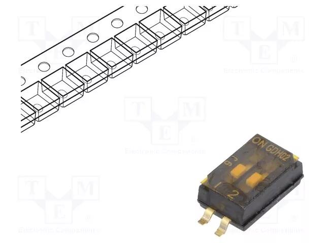 Anzahl Sektionen: 2  OFF-ON Schalter: DIP-SWITCH  0,1A/50VDC