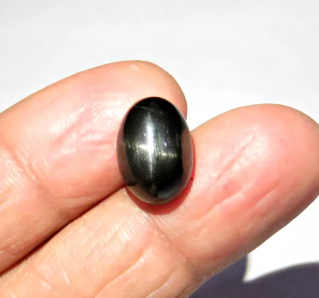 7.69 CtsNatural 4 Ray Black Star Diopside Oval Cabochon loose Gemstone