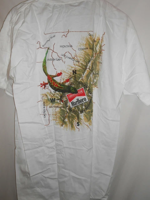 VTG 90S MARLBORO Adventure Team Tee Lizard Gecko Pocket XL 2xl T 