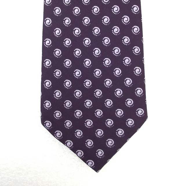 Cravatta vintage viola a macchie Tri-Star Simplex poliestere a spirale a pois anni '60