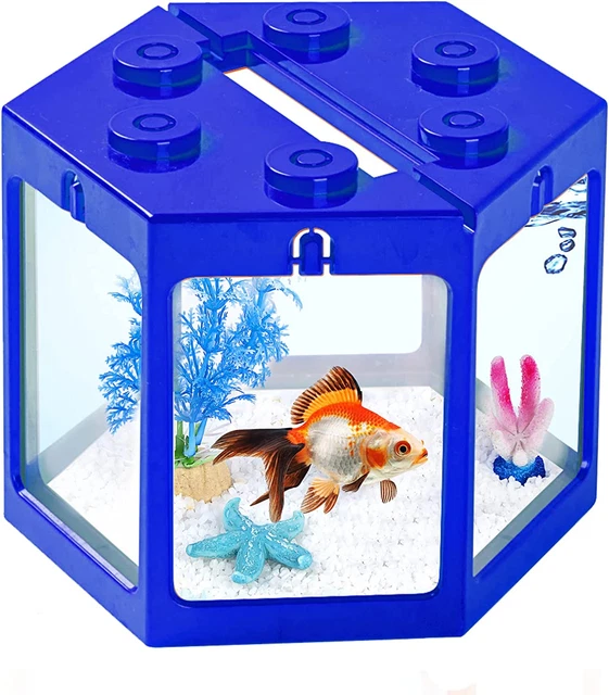 Small Betta Fish Tank, Gallon Aquarium water Tank Kit  Mini Betta Fish Bowl