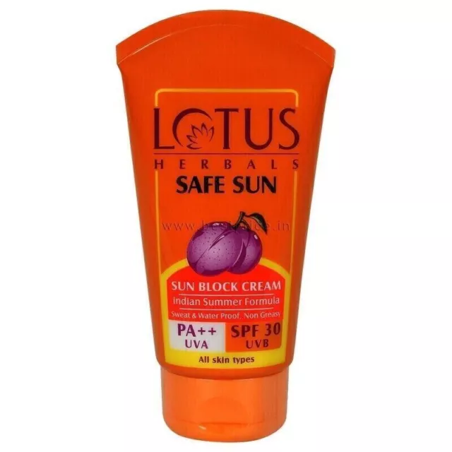 Lotus Safe Sun Sunscreem SPF 30 previene l'abbronzatura e le scottature...